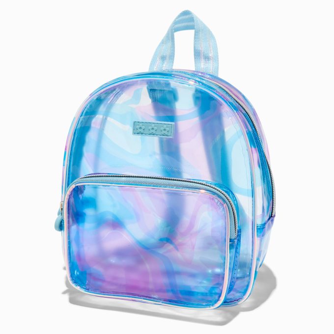 Claire's Club Blue & Purple Clear Small Backpack