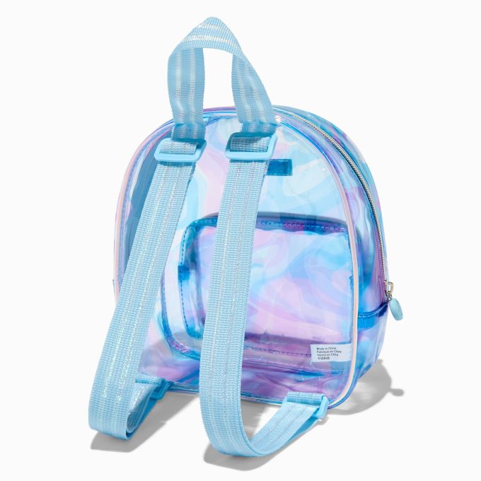 Claire's Club Blue & Purple Clear Small Backpack
