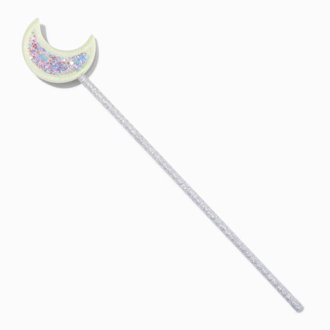 Claire's Club Silver Crescent Moon Glow in the Dark Wand