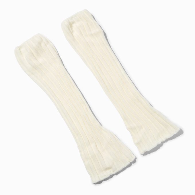 Ivory Sweater-Knit Leg Warmers