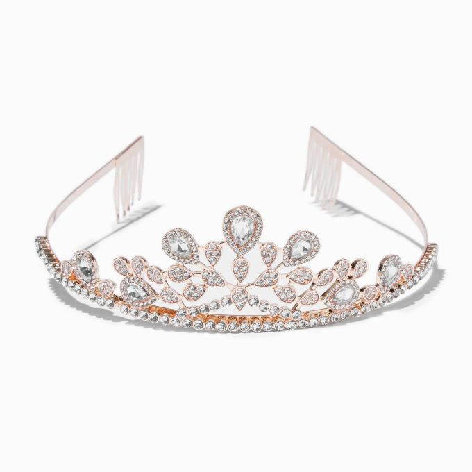 Rose Gold Rhinestone Bianca Tiara