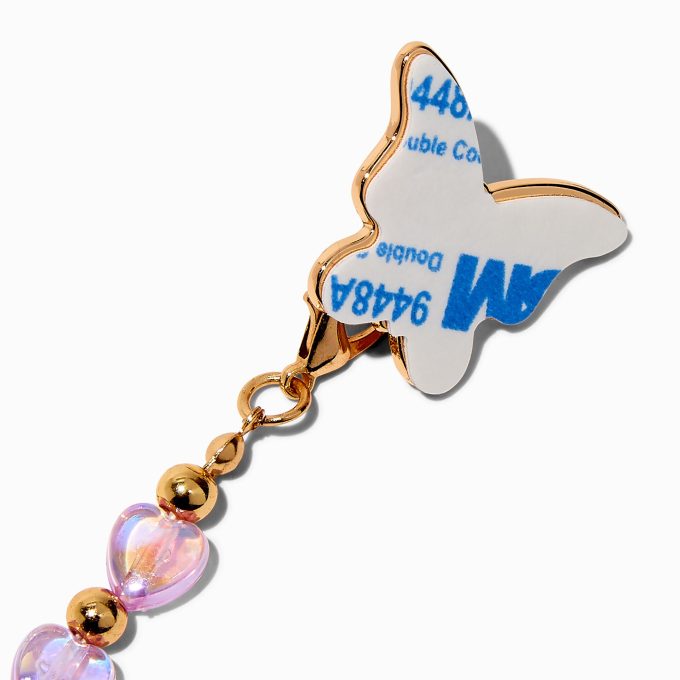 Gold-tone Butterfly & Lilac Bead Sticker Charm