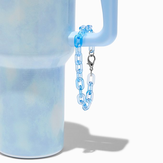 Clear Blue Chain-link Handle Charm