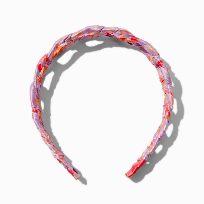 Coral Fabric-Wrapped Headband
