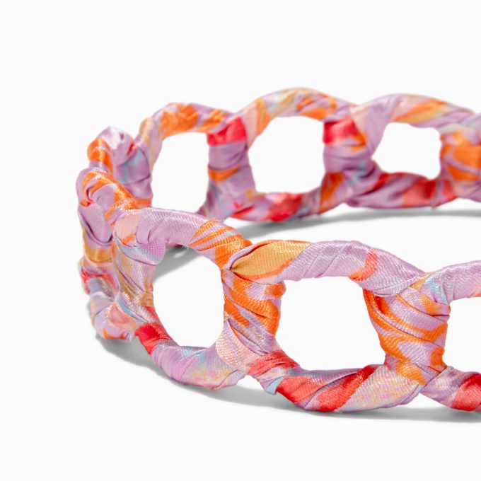 Coral Fabric-Wrapped Headband