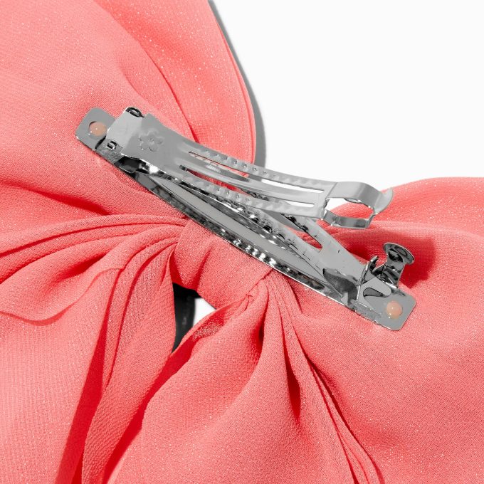 Pink Long Tail Hair Bow Clip