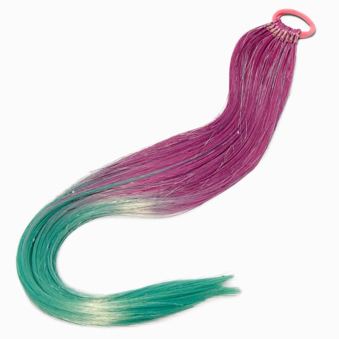 Purple, Mint, & Tinsel Ombré Faux Hair Tie