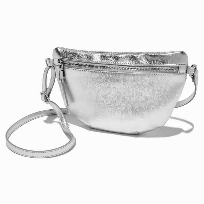 Metallic Silver Belt Bag