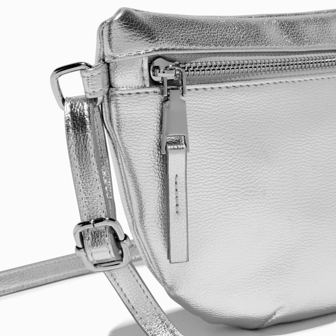 Metallic Silver Belt Bag