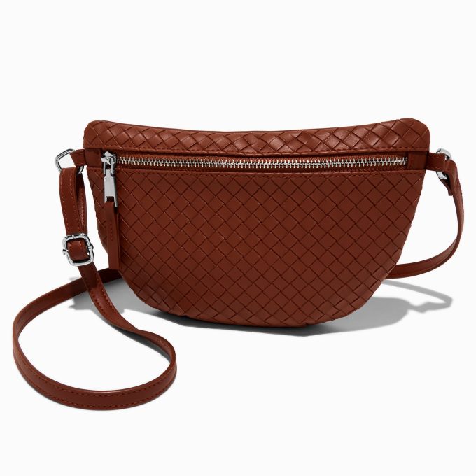 Brown Woven Belt Bag