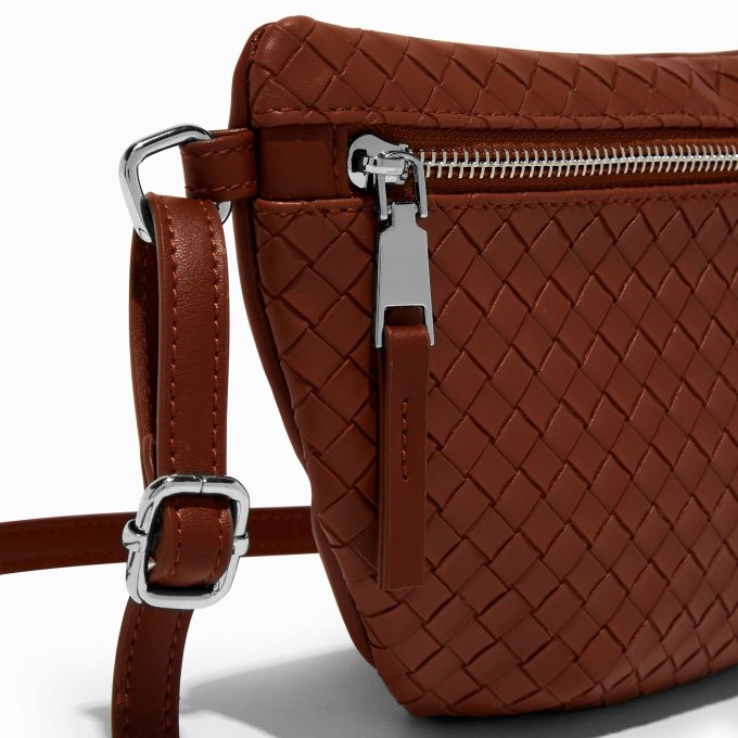 Brown Woven Belt Bag