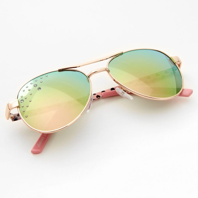 Claire's Club Pink Heart Ombré Lens Heart Sunglasses