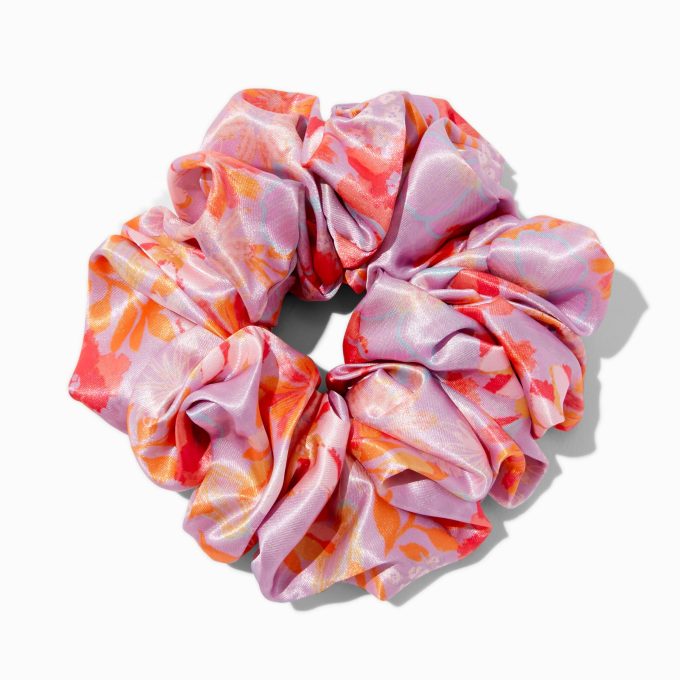 Giant Silky Pink Coral Hair Scrunchie