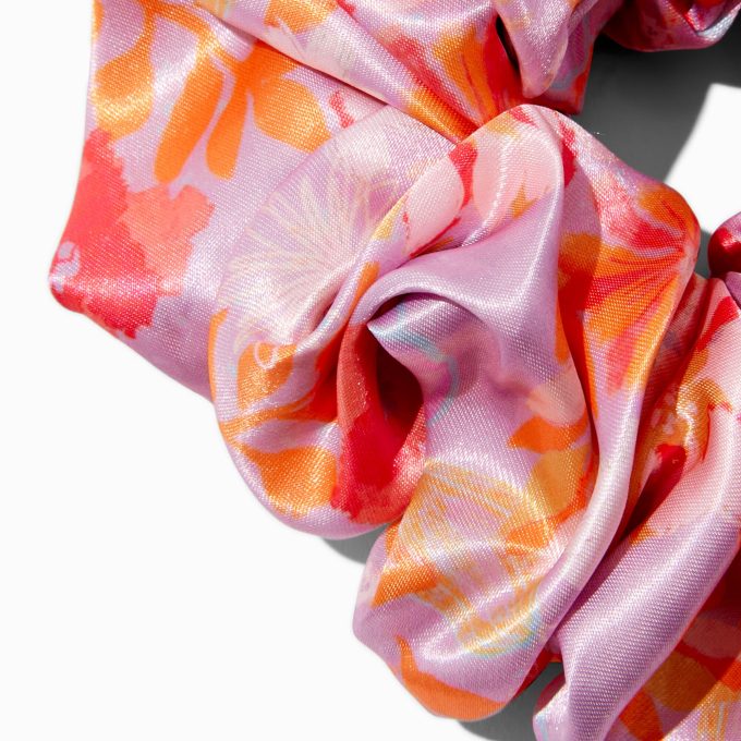 Giant Silky Pink Coral Hair Scrunchie