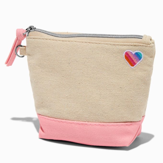 DIY Small Pink Rainbow Heart Coin Purse