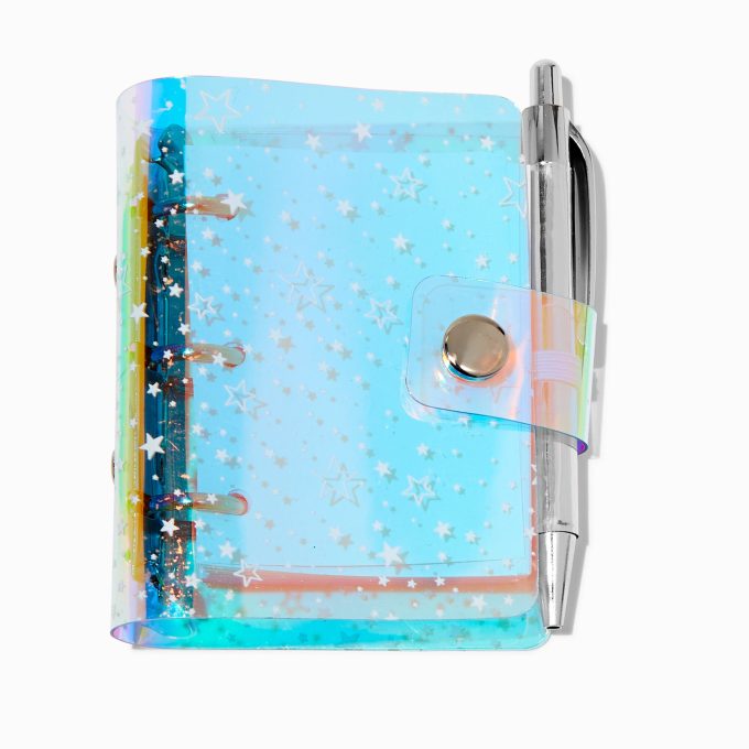 Silver Stars Clear Mini Journal Notebook