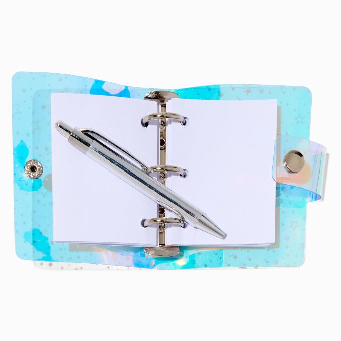 Silver Stars Clear Mini Journal Notebook