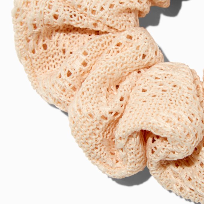 Cream Crochet Hair Scrunchie