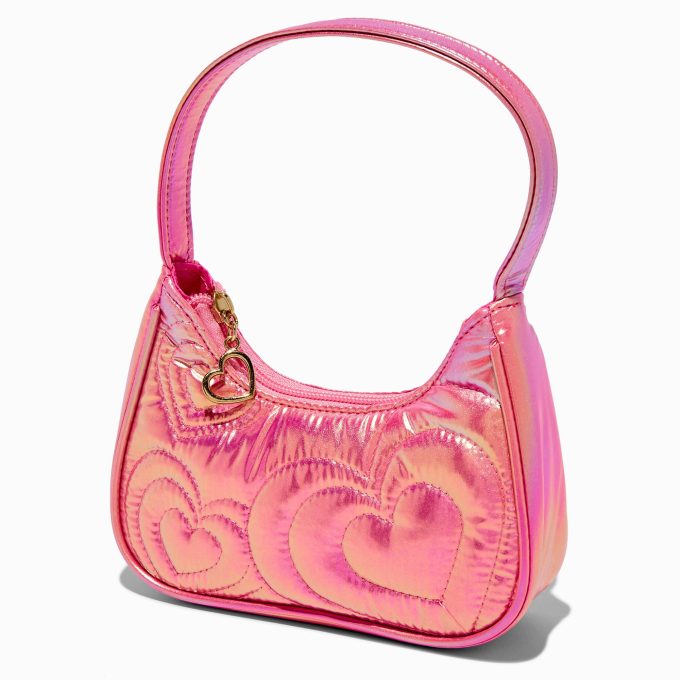 Claire's Club Pink Puffy Heart Shoulder Bag