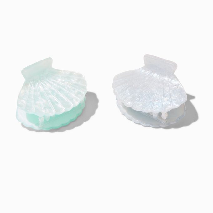 Iridescent Seashell Small Hair Claws - 2 Pack