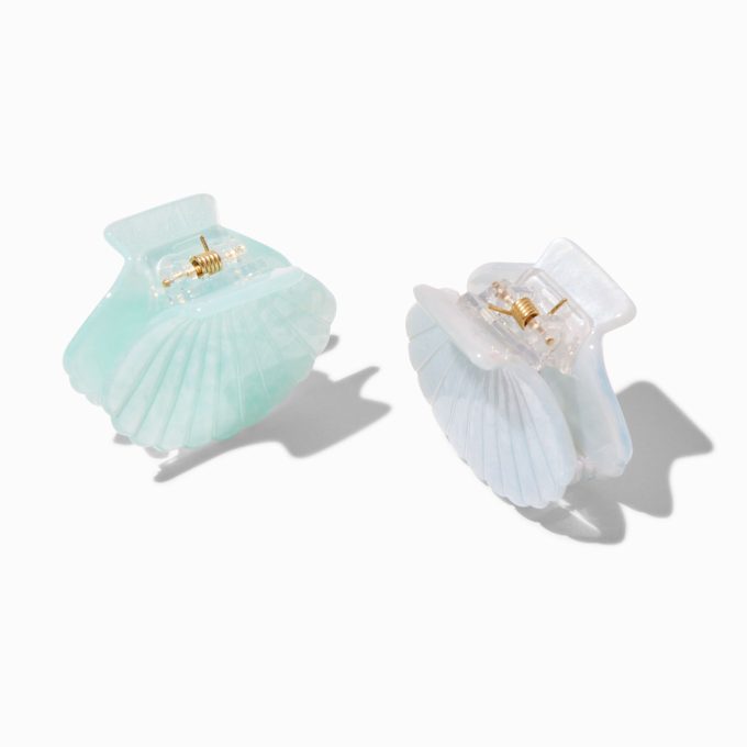 Iridescent Seashell Small Hair Claws - 2 Pack