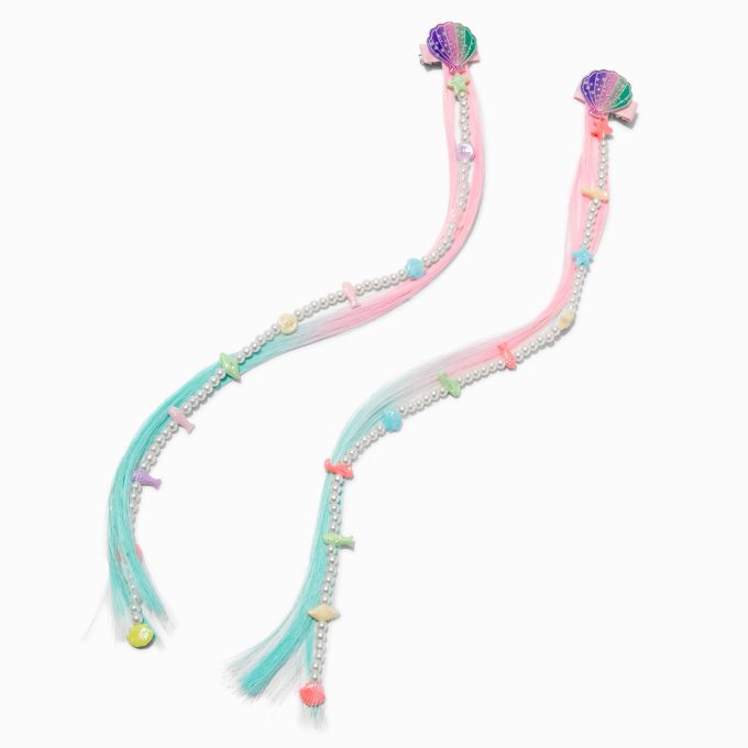 Claire's Club Pearl Ombré Faux Hair Clips - 2 Pack
