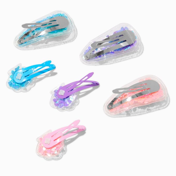 Claire's Club Seashell Shaker Snap Hair Clips - 6 Pack