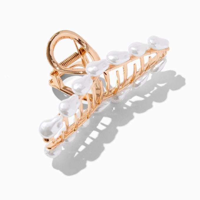 Gold Pearl Loop Hair Claw