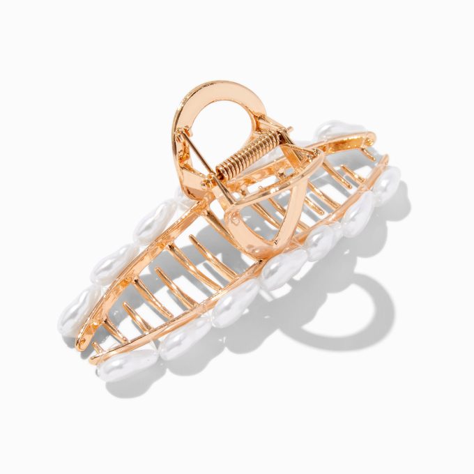 Gold Pearl Loop Hair Claw