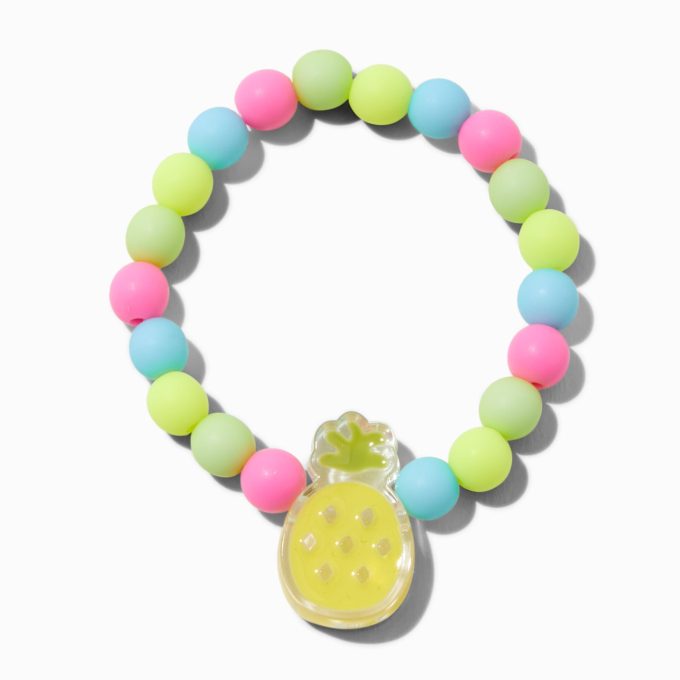Claire's Club Matte Multicolor Pineapple Stretch Bracelet