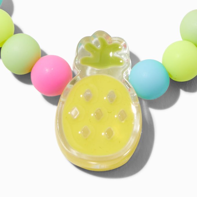Claire's Club Matte Multicolor Pineapple Stretch Bracelet