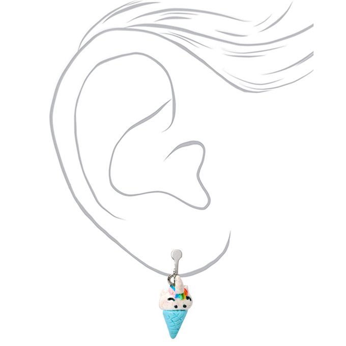 Glitter Ice Pop & Ice Cream Clip-On Earrings - 3 Pack