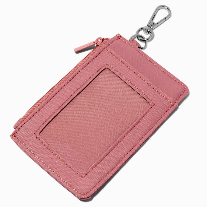 Pink Mauve Nylon Credit Card Case