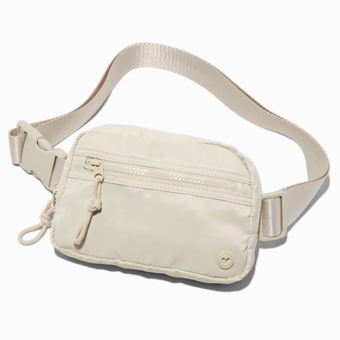 White Nylon Belt Bag