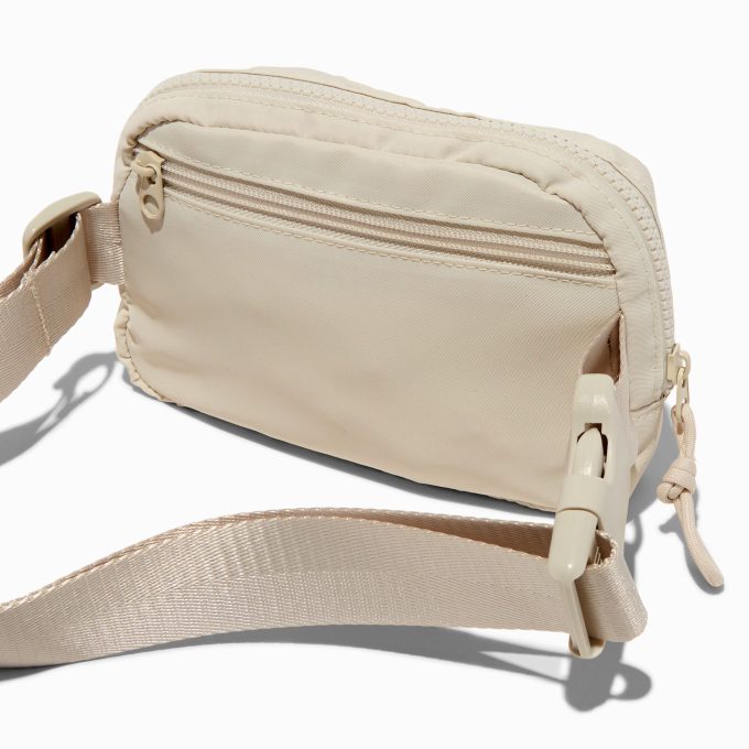 White Nylon Belt Bag