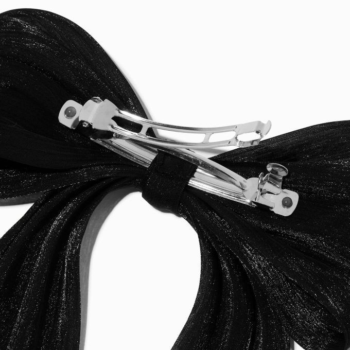 Black Organza Hair Bow Clip