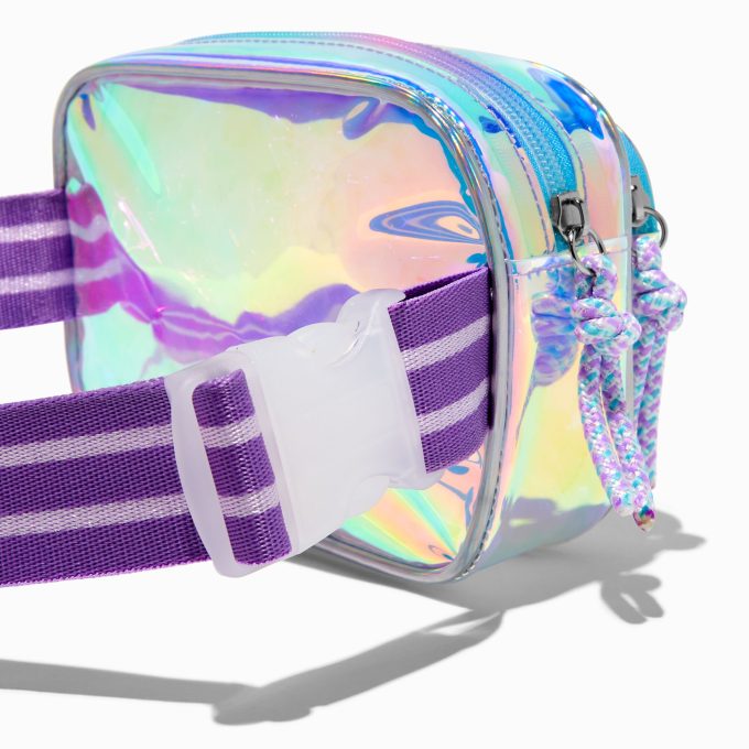 Claire's Club Purple Iridescent Shaker Belt Bag