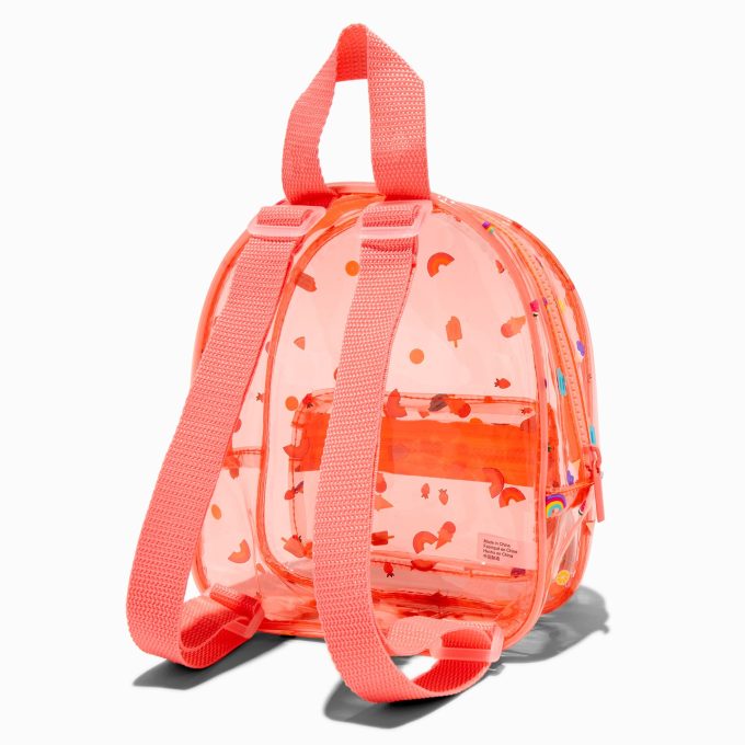Claire's Club Summer Print Orange Mini Backpack