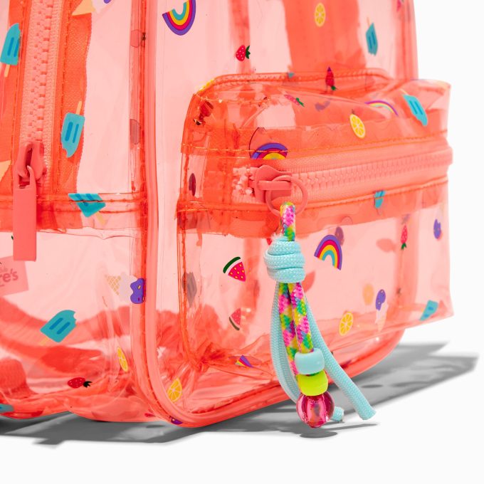 Claire's Club Summer Print Orange Mini Backpack