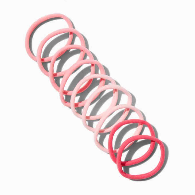 Tonal Pink Rolled Hair Ties - 12 Pack
