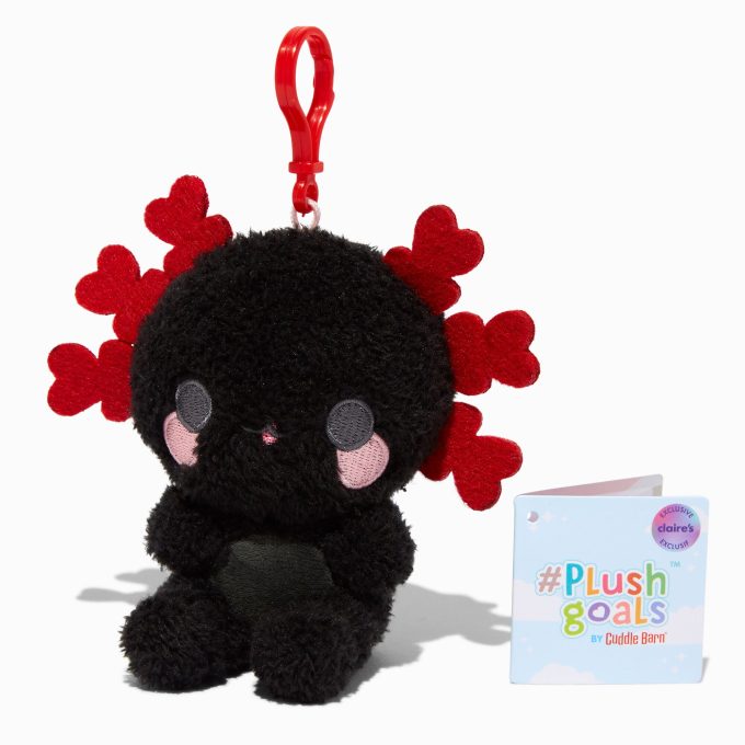 #Plush Goals by Cuddle Barn® Claire's Exclusive 3'' Black Axolotl Plush Bag Clip