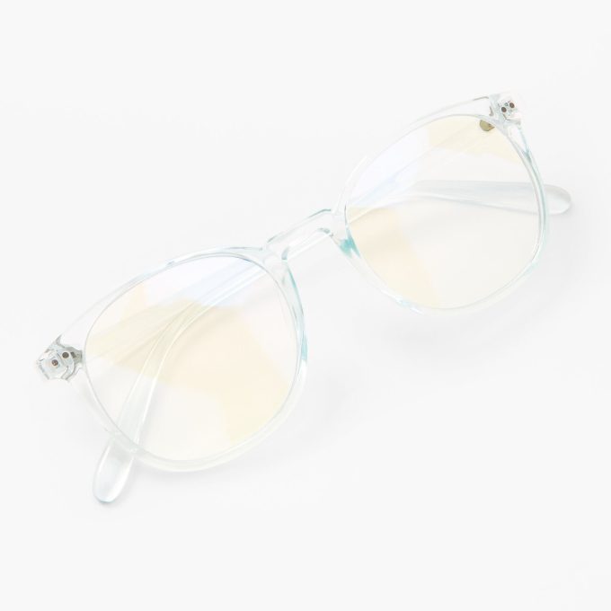 Solar Blue Light Reducing Blue Round Clear Lens Frames