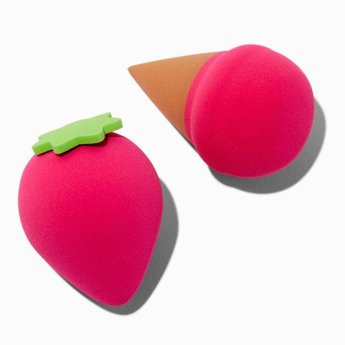 Ice Cream Cone & Strawberry Makeup Sponge Set - 2 Pack