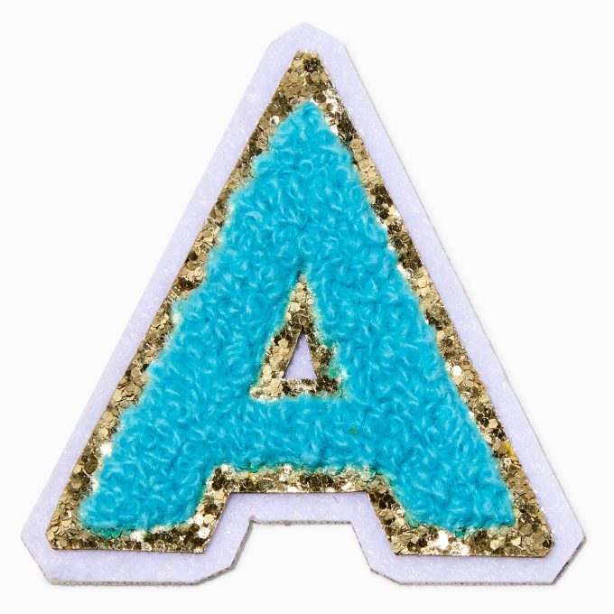 Teal A Initial Stick-On Patch