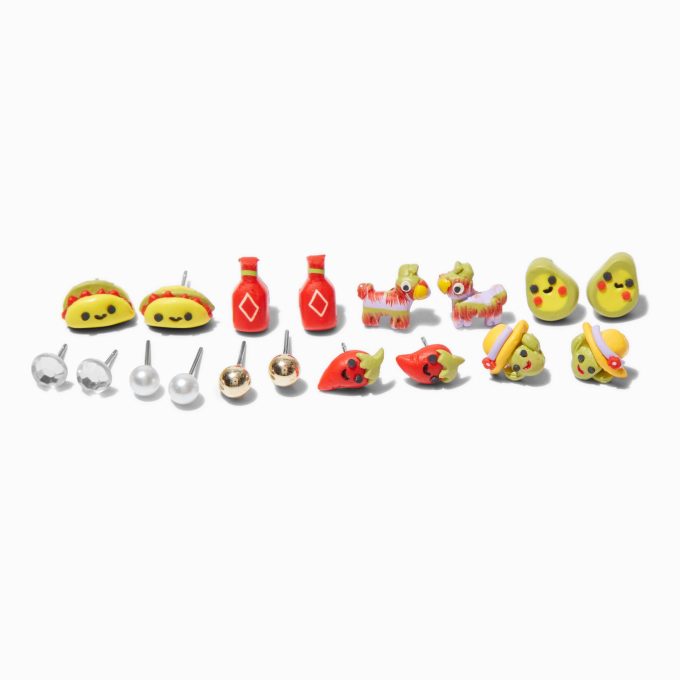 Taco Cactus Stud Earrings - 9 Pack
