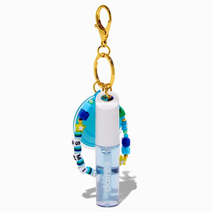 "Smile" Happy Face Charm Lip Gloss Wristlet Keychain