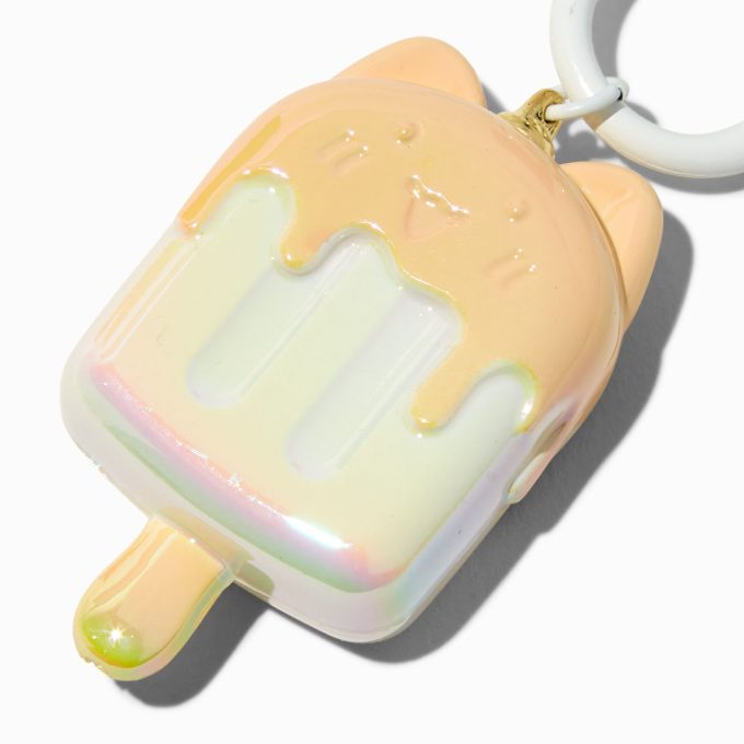 Pearl Cat Ice Pop Wristlet Keychain