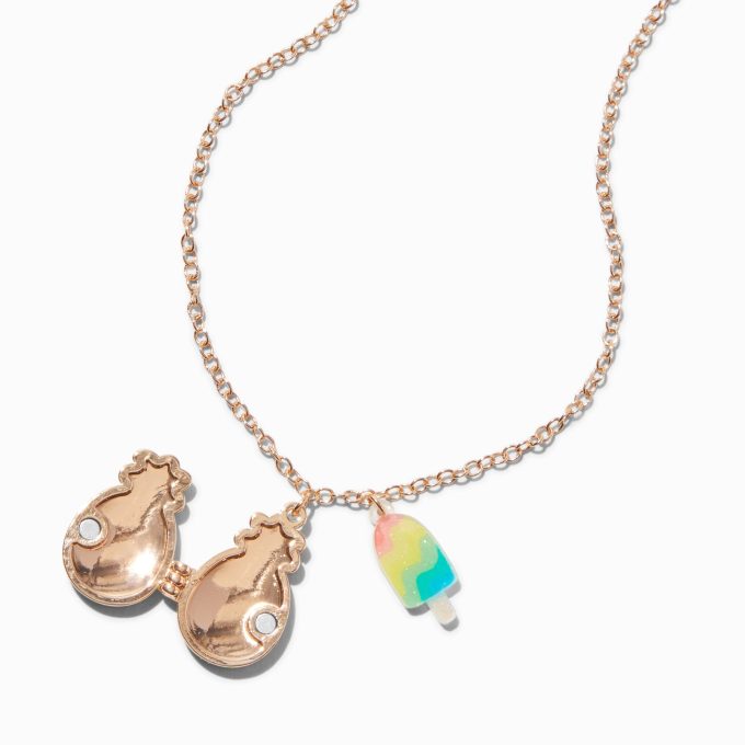 Claire's Club Pineapple Locket Pendant Necklace