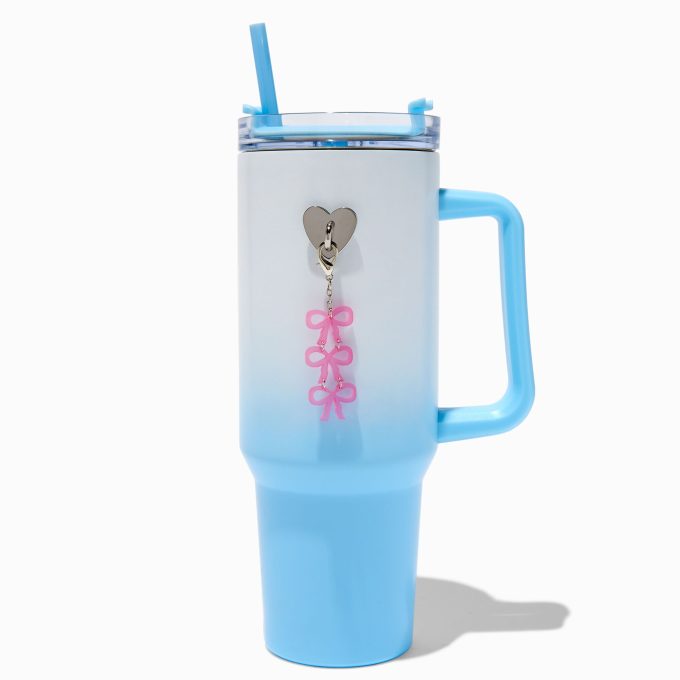 Pink Bows Sticker Tumbler Charm
