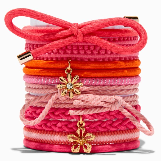 Coral Beachfront Hair Ties - 12 Pack